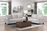 ZNTS Modern Transitional Sand Hued Textured Fabric Upholstered 1pc Loveseat Attached Cushion Living Room B01156549