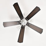 52'' Crystal Shade Ceiling Fan Lamp ,3 Speed ,4 Timing , 5 Reversible Blades Crystal Ceiling Fan W1592P253975