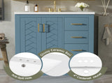 30'' Bathroom Vanity with Ceramic Sink Combo, Solid Wood Frame Bathroom Storage Cabinet, N710P191947M