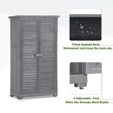 ZNTS TOPMAXen Garden Shed 3-tier Patio Storage Cabinet Outdoor Organizeren Lockers with Fir WF285327AAE