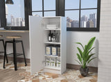 Belleria Single Door Pantry Storage Cabinet with Four Interior Shelves -White B07091833