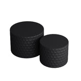 Stylish and Minimalist Nesting Coffee Table Set with Honeycomb Design, Modern Round Coffee Table, W757P206009