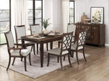 Traditional Dining Side Chairs Set of 2pc, Cherry Finish Wooden Beige Upholstered Seat Formal Chairs B011P309916