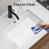 Rectangular Undermount Bathroom Sink Vessel Sink,Undermount Bathroom Sink Rectangle, White Ceramic W3402P326494