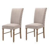 Cream and Weathered Oak Tight Back Parson Chairs B062P182741