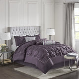 7 Piece Tufted Comforter Set Plum Queen B03596871