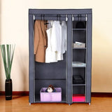 67" Portable Clothes Closet Wardrobe with Non-woven Fabric and Hanging Rod Quick and Easy to 69240529