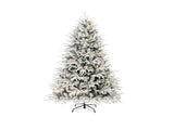 7ft Flocked Christmas Tree Hinged Design 2679 Tips 350 Warm White LEDs 04971051