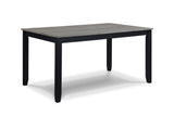7-Pc Dinette Set Light Black Gray Rectangular Table Grey Upholstered Chairs Transitional Dining Room B011P184936