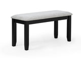 6pc Dining Set Rectangular Table Features Weathered Gray Finish Wood Grain Wide Slat Backs Padded B2741P411550