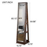 ZNTS Full Length Mirror 360&deg; Swivel Jewelry Cabinet W2512P175602