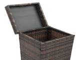With Top Cover Iron Frame Rattan Trash Can Brown Gradient 79503488