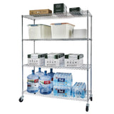 ZNTS 4-Tier NSF Heavy Duty Adjustable Storage Metal Rack with Wheels & Shelf Liners Ideal for Garage, 20930977