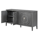 TREXM Retro Sideboard door with Circular Groove Design Round Metal Door Handle for Entrance, Dinning WF307723AAE