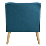 Mid-Century Modern Armchair - Tufted Fabric Accent Chair with Solid Wood Legs for Living Room, N767P257565E