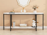 Console Table 2 Tier Narrow Entryway Table with Storage Shelves Faux 15845254