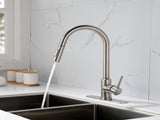 Single Handle High Arc Pull Out Kitchen Faucet,Single Level Stainless Steel Kitchen Sink Faucets 15374222