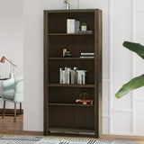 72 inch high 5-shelf Bookcase, No Assembly Required, Barnwood Finish GL-B108131553