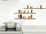 6 Pack Wall Floating Display Shelves Paulownia Wood Panels Rustproof Metal Brackets, Multi Space 11756802