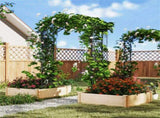 Garden Arch Trellis - PE-Coated Metal, 67"x15.5"x83" Plant Support for Climbing Vines 81969582