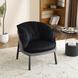 Velvet Accent Chair Barrel Chair with Metal Legs Modern Comfy Armchair Accent Reading Chair for 77803847