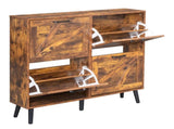 Barn door with 4 flip-down drawers, black metal single-sided handle melamine particleboard black 87766505
