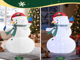 4FT Fabric Snowman with 90 White Lights, Plaid Scarf, Expandable Christmas Lighted Decor, US Plug 23550221