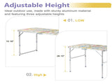 3FT Rectangle Folding Camping Table, 2 Foldable Tabletop Aluminum Portable Outdoor Picnic Table with 43607263