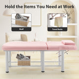 ZNTS Professioanl Massage Table , Backrest Adjustable, Removable Headrest, Bottom Shelf Storage , Memory W1422P230508