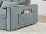 54.33 inch versatile foldable sofa bed in 3 lengths, modern sofa velvet pull-out bed, adjustable W2353P351264