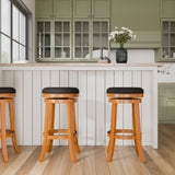 30" Bar Stool, Natural Finish, Charcoal Fabric Seat B04660661