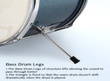 14"x10" 3-Pieces Junior Kids Drum Set Kit Pedal Drum Stick Wrench Drum Stool 28241707