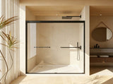 44-48" W 72" H Tempered Glass with Explosion Proof Film, Aluminum Frame Double Sliding Shower W1675P484271