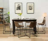 Bronco Antique Wood Finished Counter Height Dining Set Table and Six Brown Chairs T2574P195184