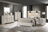 Contemporary 2-Drawer Nightstand End Table Beige White Finish Two Storage Drawers Bedroom Furniture B011P155873