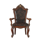 Black and Honey Oak Tufted Arm Chair B062P209275