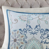 King/Cal King 3 Piece Cotton Floral Printed Reversible Duvet Cover Set B035129160