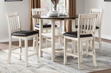 Antique White Finish Set of 2pc Counter Height Chairs Dark Brown Seat Faux Leather Upholstered B011P239559