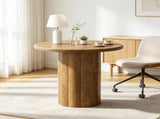 31.5 Inch Round Reception Desk for 4 People, Conference Table with Sturdy Base 85899311