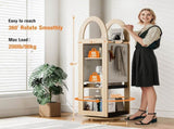 Rotating Bookshelf 4 Tier Small Corner Bookshelf for Small Spinning Bookcase with DIY PegBoard 41590521