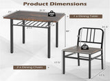 3-Piece Dining Table Set , Space-Saving Tuck-under Chair Design 89908797