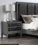 Modern Styling Bedroom 1pc Nightstand of 2 Drawers Faux Leather Upholstered Gray Classic Design B011P186572