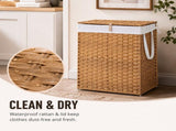 90L/110L Laundry Hamper with, No Install Needed, Synthetic Rattan Clothes Laundry Basket with 64513006