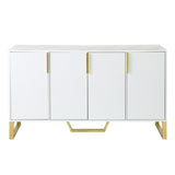 ZNTS Modern sideboard with Four Doors, Metal handles & Legs and Adjustable Shelves Kitchen Cabinet 98598378