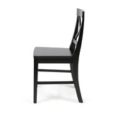 ZNTS Roshan Farmhouse Acacia Wood Dining Chairs, Black 62888.00BLK