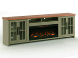 97 inch Fireplace TV Stand Console for TVs up to 100 inches, Minimal Assembly, Sage Green and B108P160247
