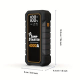 20000mAh 12V Car Battery Jump Starter 4000 Peak Amp USB Fast Charging LED Light 14216725