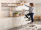 5Step Ladder, Folding Step Stool with Wide Anti-Slip Pedal, Sturdy Steel Ladder, Convenient W2717P546731