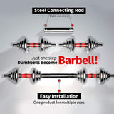 ZNTS Adjustable Dumbbell Set Home Gym Cast Iron Barbell Sets with Carry Box 44lbs Office Bedroom Workout 02162939