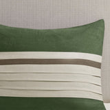7 PC Pieced Faux Suede Comforter Set Green King B03597219